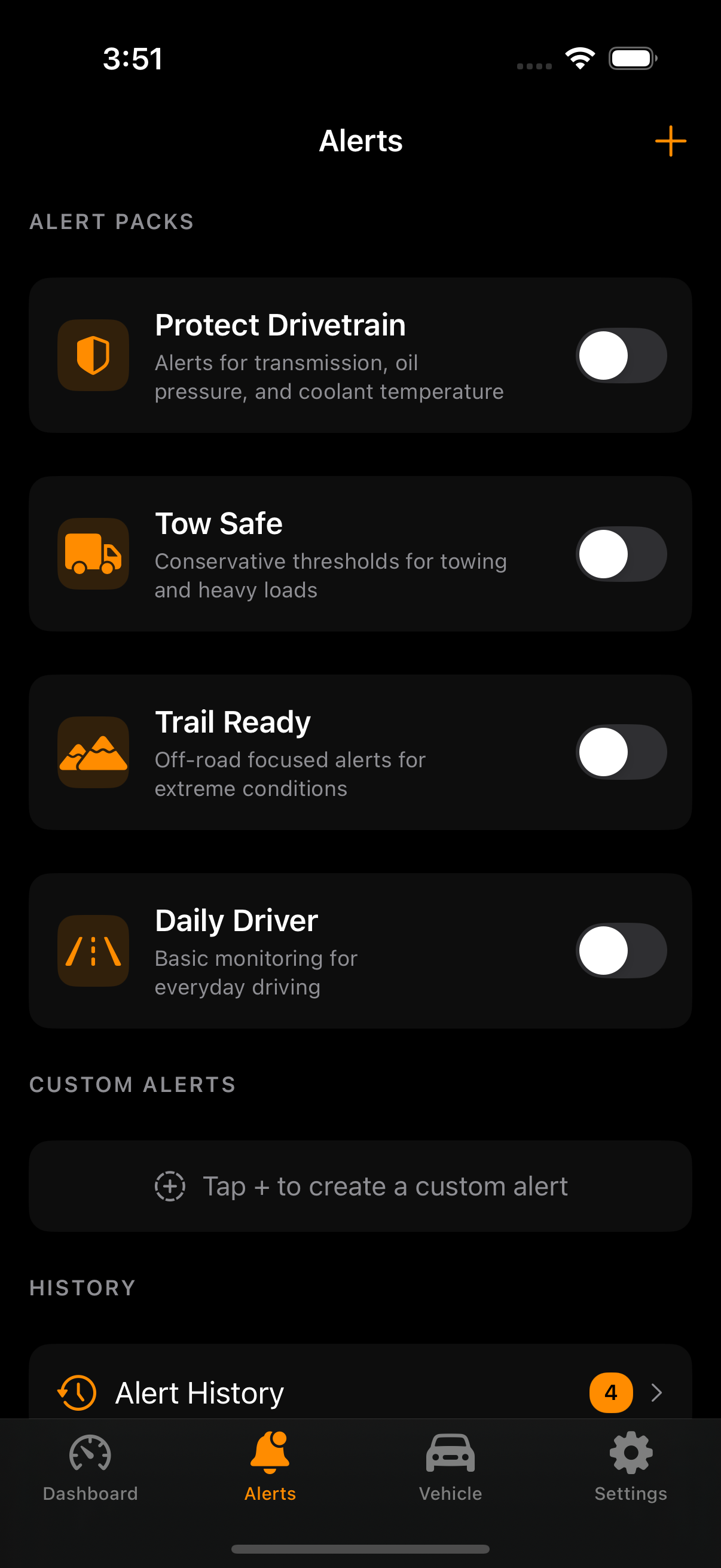 TrailCraft custom alerts